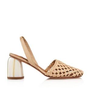 LoQ knit leather sling backs
